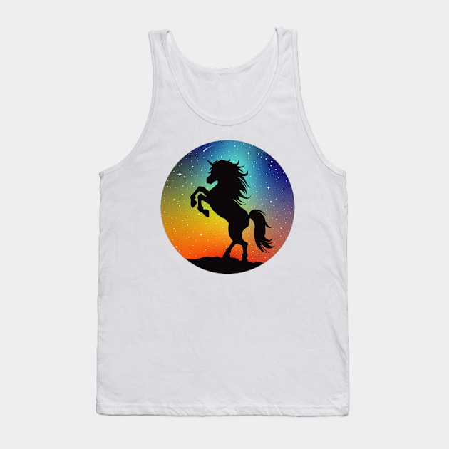 Unicorn Under the Night Sky Tank Top by Robbgoblin